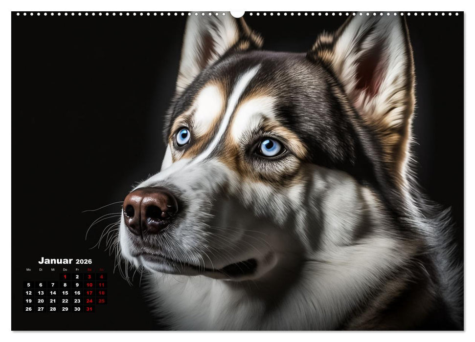 Hunde Porträts (CALVENDO Premium Wandkalender 2026)