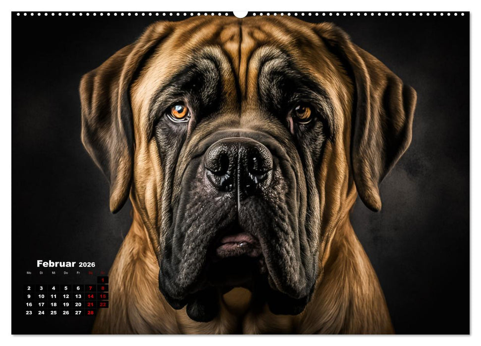 Hunde Porträts (CALVENDO Premium Wandkalender 2026)
