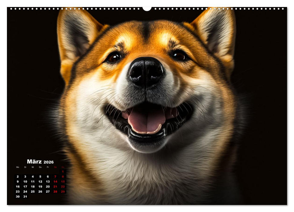 Hunde Porträts (CALVENDO Premium Wandkalender 2026)