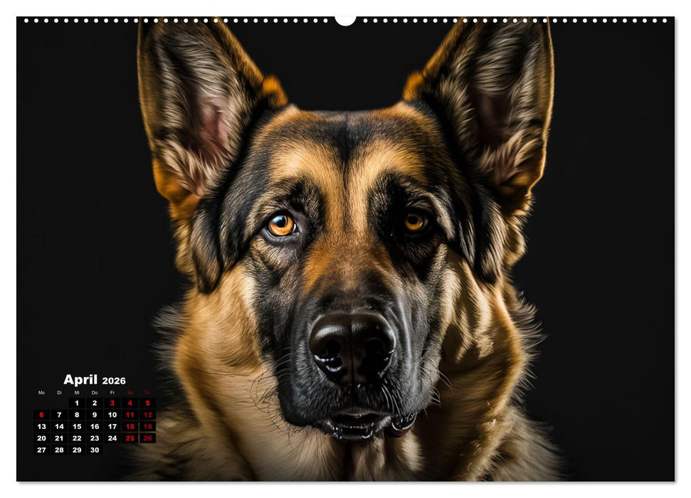 Hunde Porträts (CALVENDO Premium Wandkalender 2026)