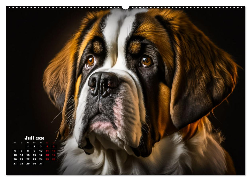 Hunde Porträts (CALVENDO Premium Wandkalender 2026)
