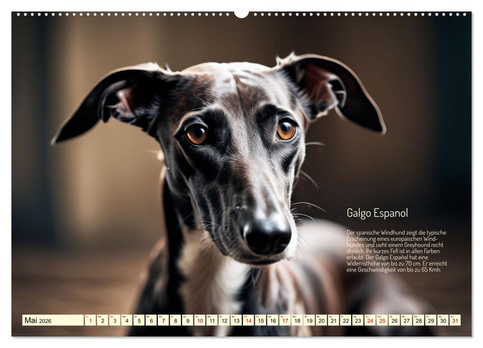 Windhunde im Portrait (CALVENDO Wandkalender 2026)