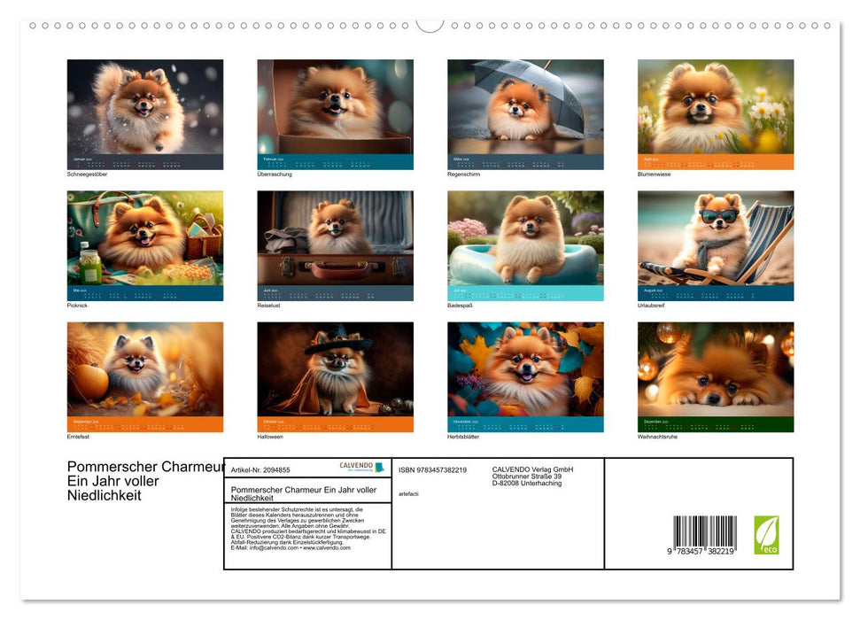 Pommerscher Charmeur Ein Jahr voller Niedlichkeit (CALVENDO Premium Wandkalender 2026)
