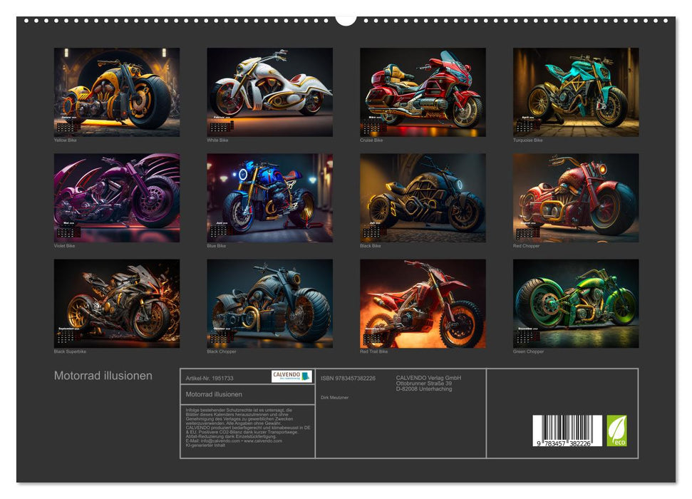 Motorrad illusionen (CALVENDO Premium Wandkalender 2026)