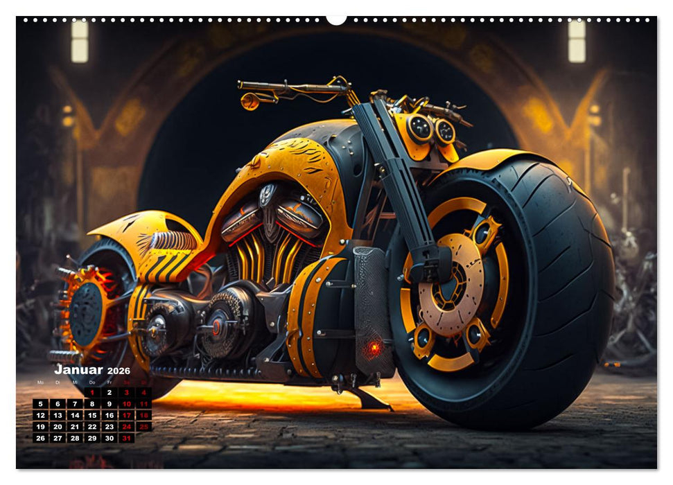 Motorrad illusionen (CALVENDO Premium Wandkalender 2026)