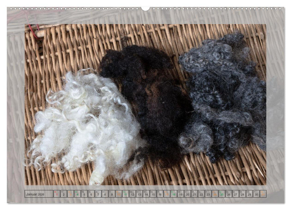 Von der Rohwolle zum Faden (CALVENDO Premium Wandkalender 2026)