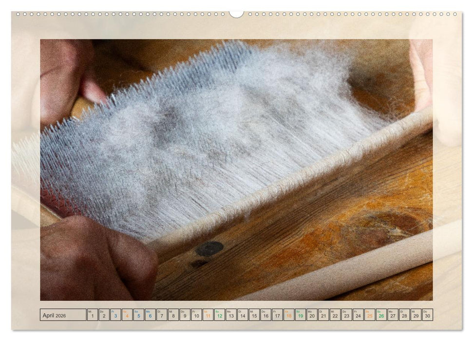 Von der Rohwolle zum Faden (CALVENDO Premium Wandkalender 2026)