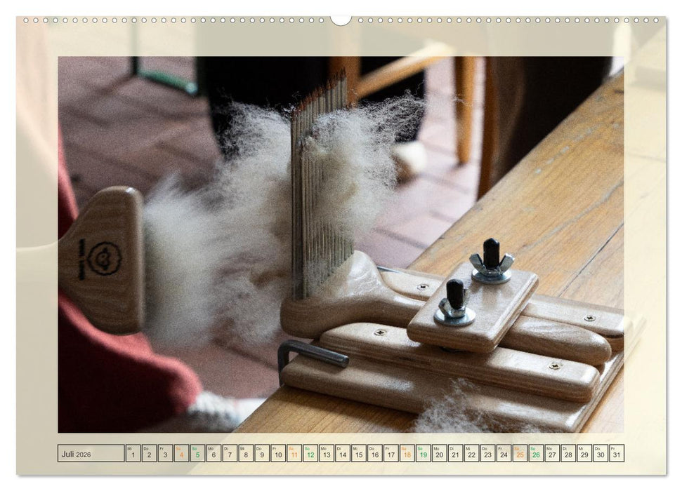 Von der Rohwolle zum Faden (CALVENDO Premium Wandkalender 2026)