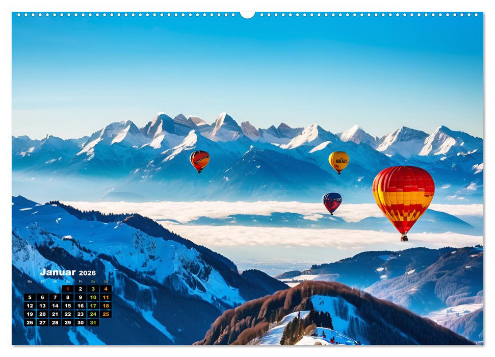 Freiheit in den Lüften . Mit dem Heißluftballon unterwegs (CALVENDO Wandkalender 2026)