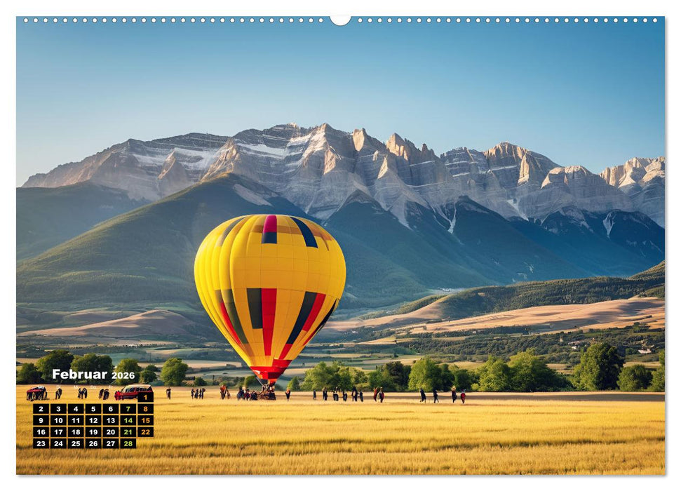 Freiheit in den Lüften . Mit dem Heißluftballon unterwegs (CALVENDO Wandkalender 2026)
