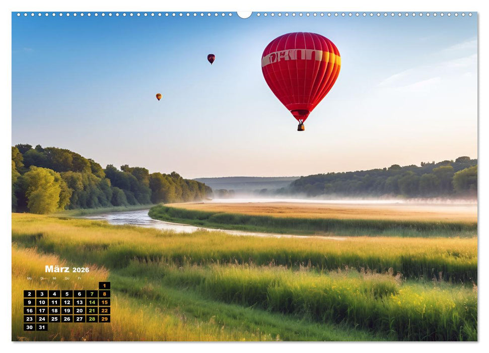 Freiheit in den Lüften . Mit dem Heißluftballon unterwegs (CALVENDO Wandkalender 2026)