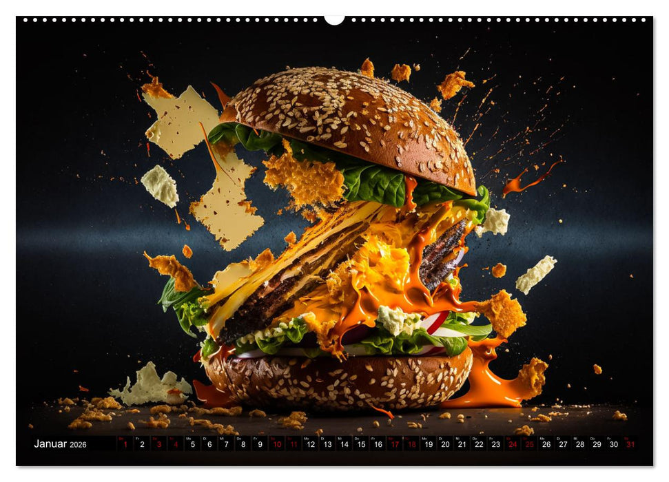 Burgerfood (CALVENDO Premium Wandkalender 2026)