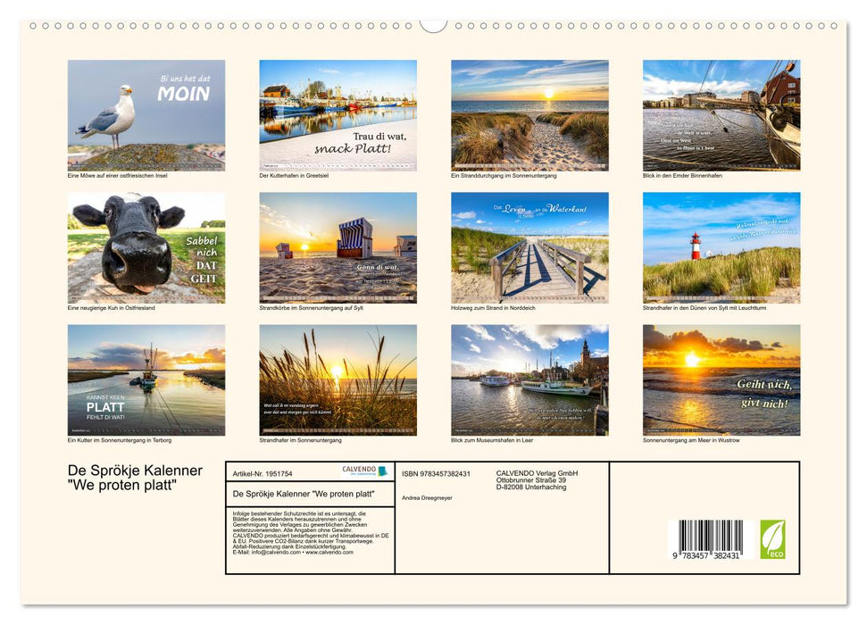 De Sprökje Kalenner "We proten platt" (CALVENDO Premium Wandkalender 2026)