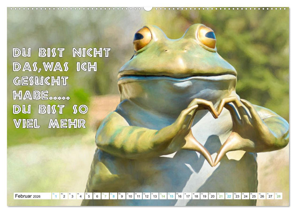 Frosch quakt Sprüche (CALVENDO Premium Wandkalender 2026)