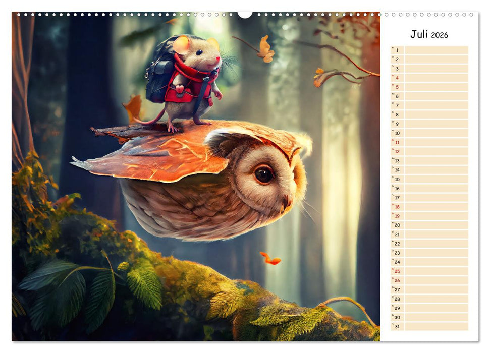 Maus auf Tour - Abenteuerkalender für Kids mit Planer (CALVENDO Premium Wandkalender 2026)