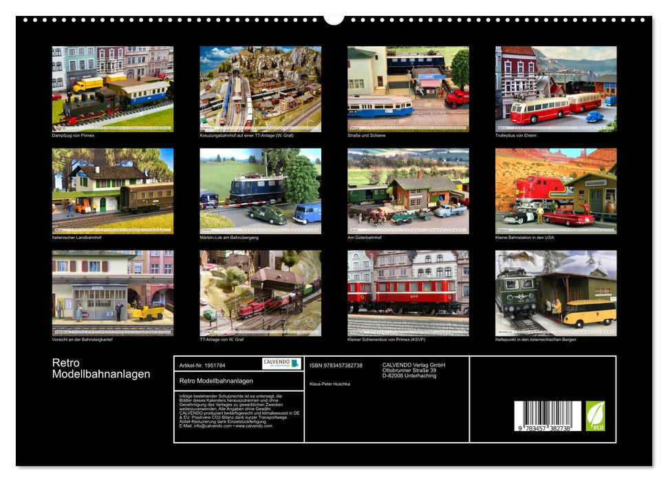 Retro Modellbahnanlagen (CALVENDO Premium Wandkalender 2026)