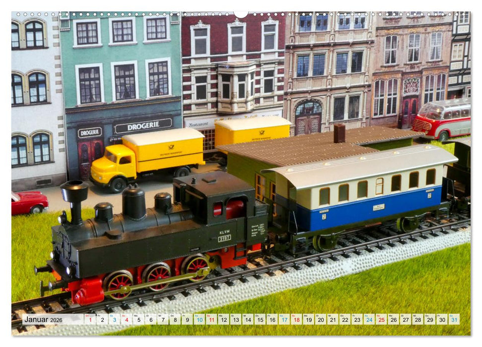 Retro Modellbahnanlagen (CALVENDO Premium Wandkalender 2026)