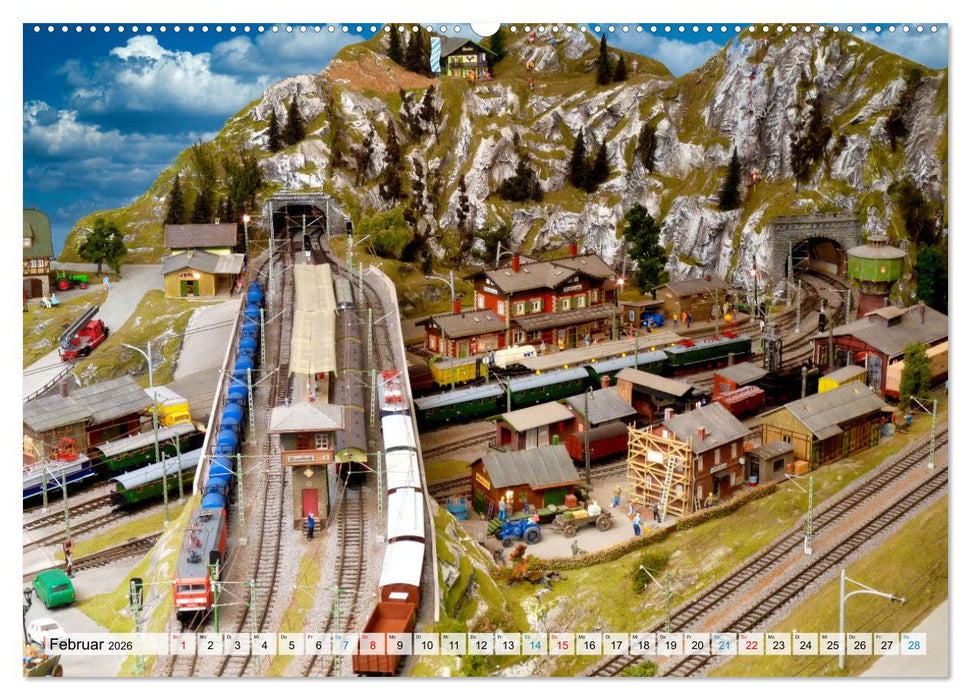 Retro Modellbahnanlagen (CALVENDO Premium Wandkalender 2026)