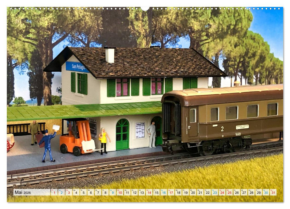 Retro Modellbahnanlagen (CALVENDO Premium Wandkalender 2026)