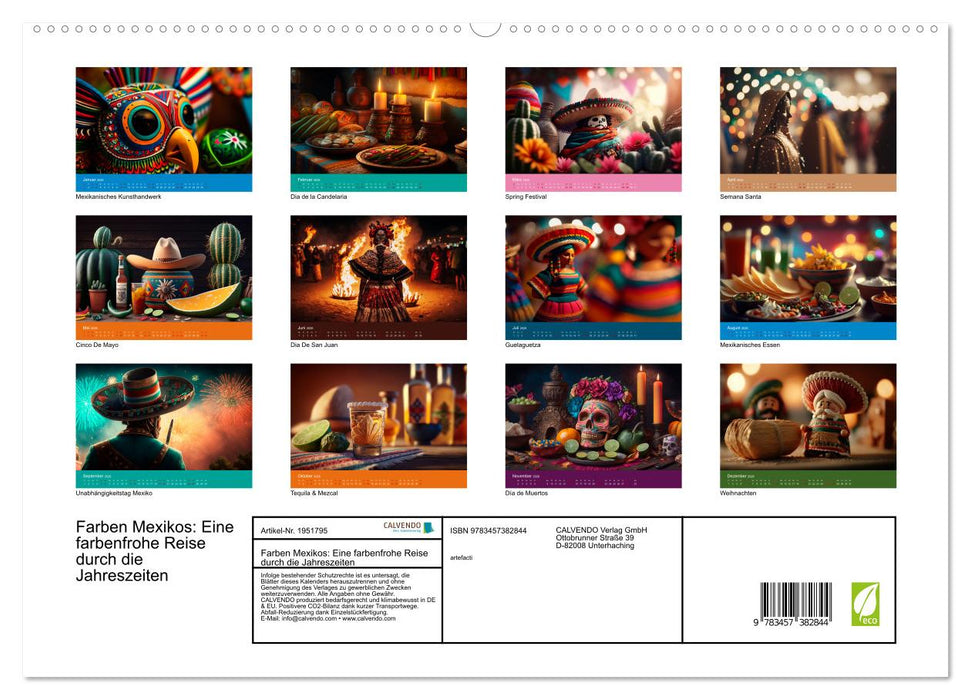 Farben Mexikos: Eine farbenfrohe Reise durch die Jahreszeiten (CALVENDO Premium Wandkalender 2026)
