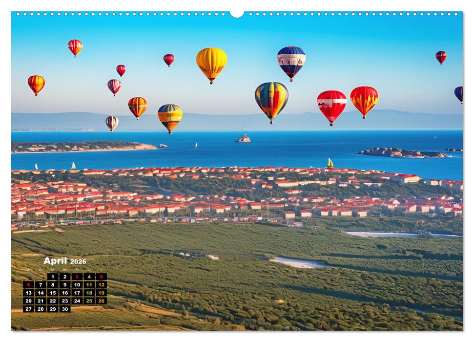 Freiheit in den Lüften . Mit dem Heißluftballon unterwegs (CALVENDO Premium Wandkalender 2026)