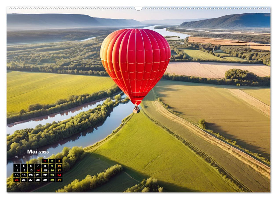 Freiheit in den Lüften . Mit dem Heißluftballon unterwegs (CALVENDO Premium Wandkalender 2026)