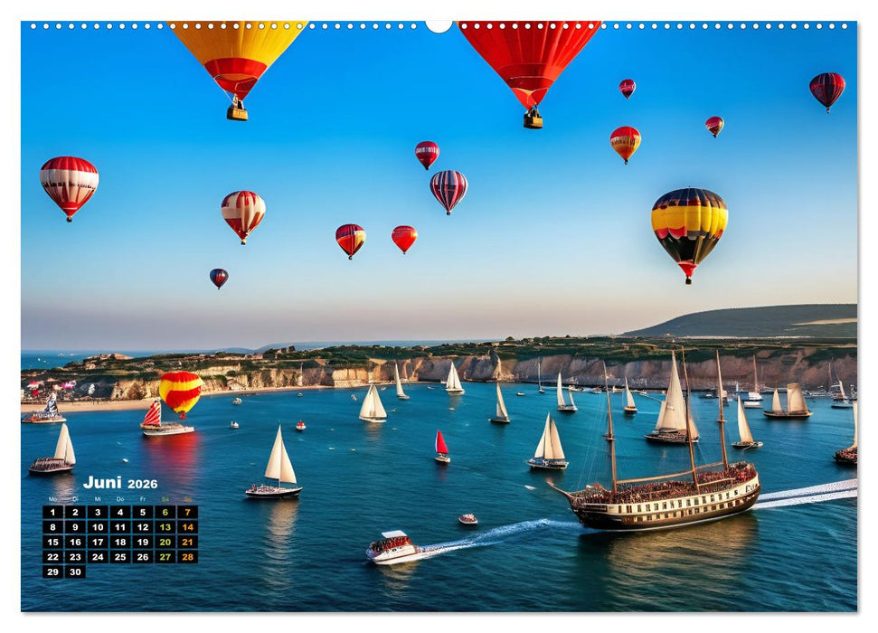 Freiheit in den Lüften . Mit dem Heißluftballon unterwegs (CALVENDO Premium Wandkalender 2026)