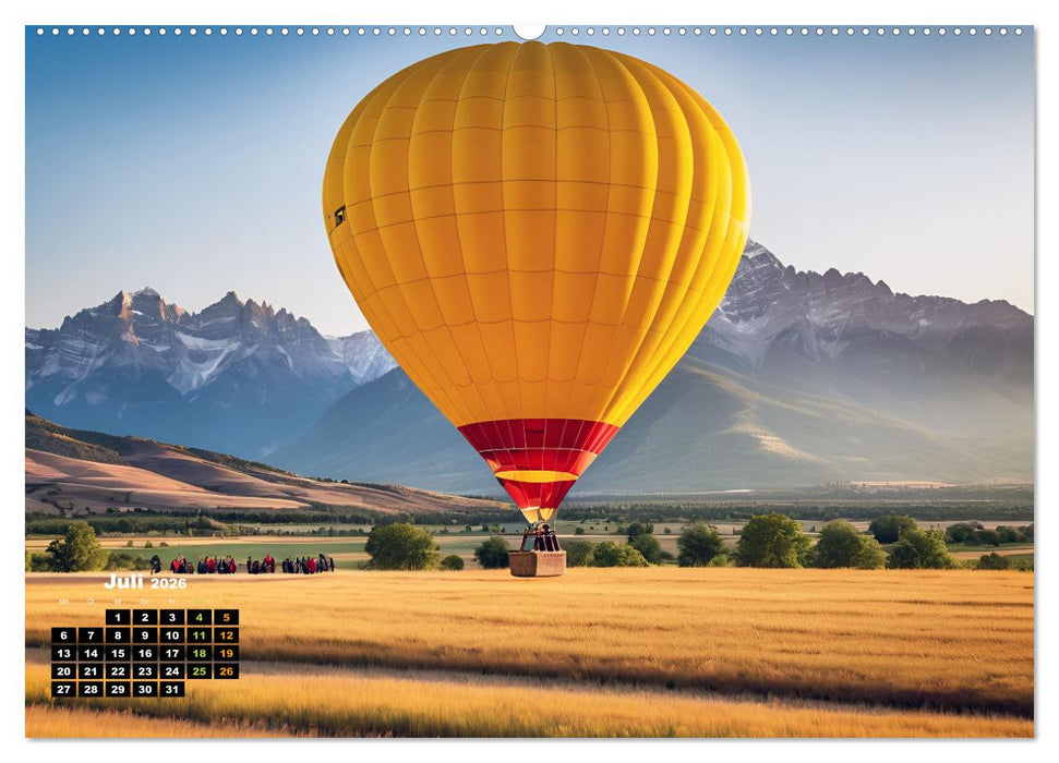 Freiheit in den Lüften . Mit dem Heißluftballon unterwegs (CALVENDO Premium Wandkalender 2026)