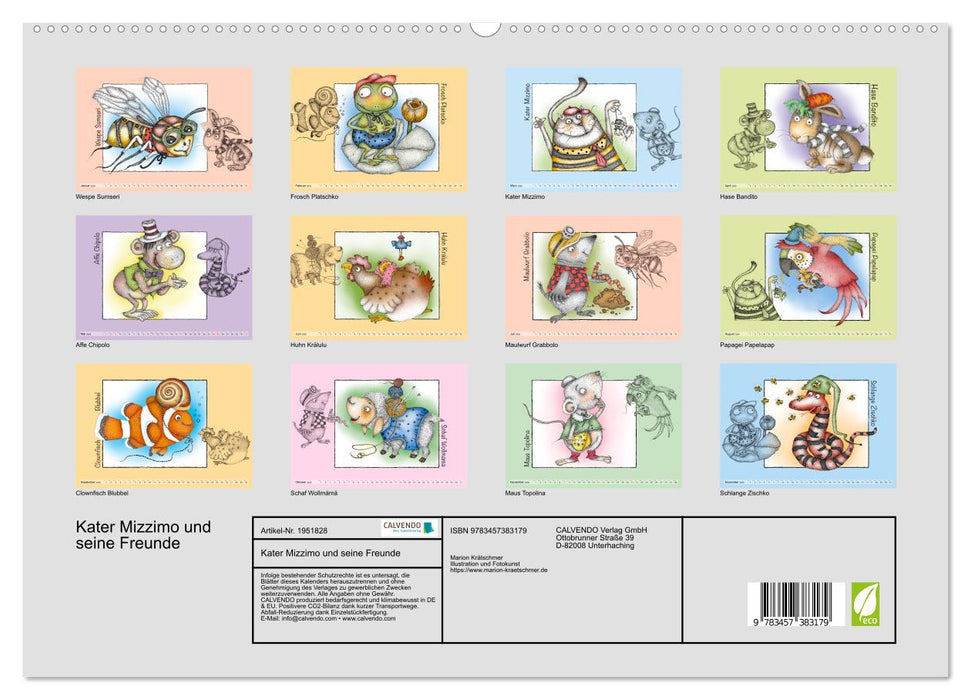 Kater Mizzimo und seine Freunde (CALVENDO Premium Wandkalender 2026)