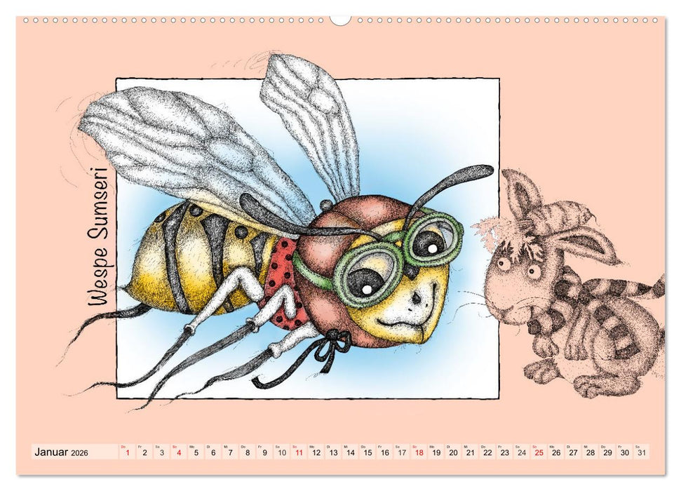 Kater Mizzimo und seine Freunde (CALVENDO Premium Wandkalender 2026)