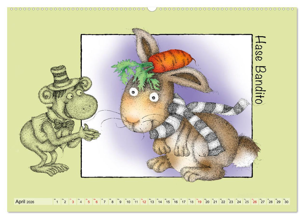 Kater Mizzimo und seine Freunde (CALVENDO Premium Wandkalender 2026)