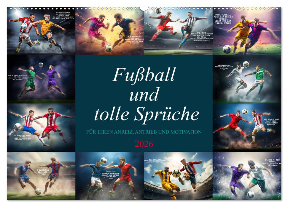 Fußball und tolle Sprüche (CALVENDO Wandkalender 2026)