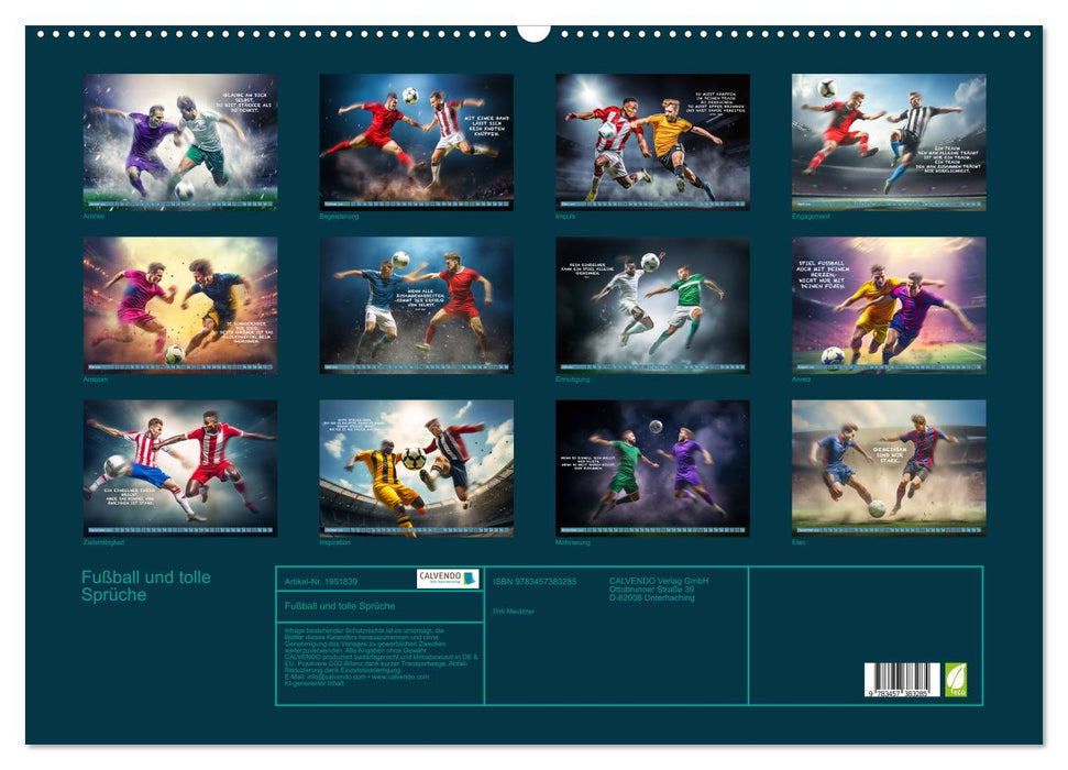 Fußball und tolle Sprüche (CALVENDO Wandkalender 2026)