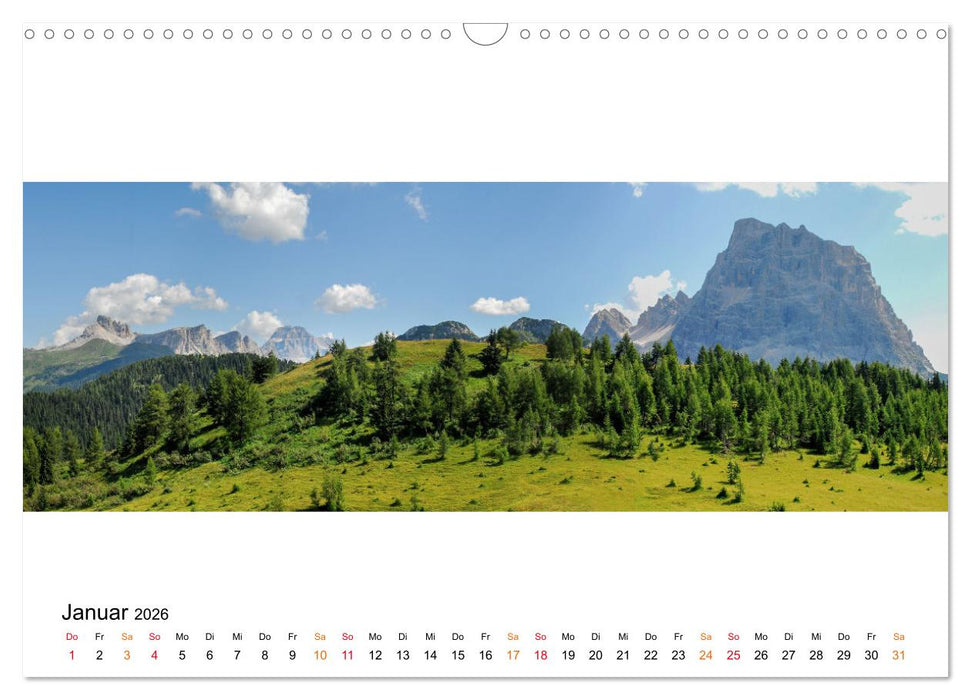 Der Dolomiten Höhenweg EINS in Panoramabildern (CALVENDO Wandkalender 2026)
