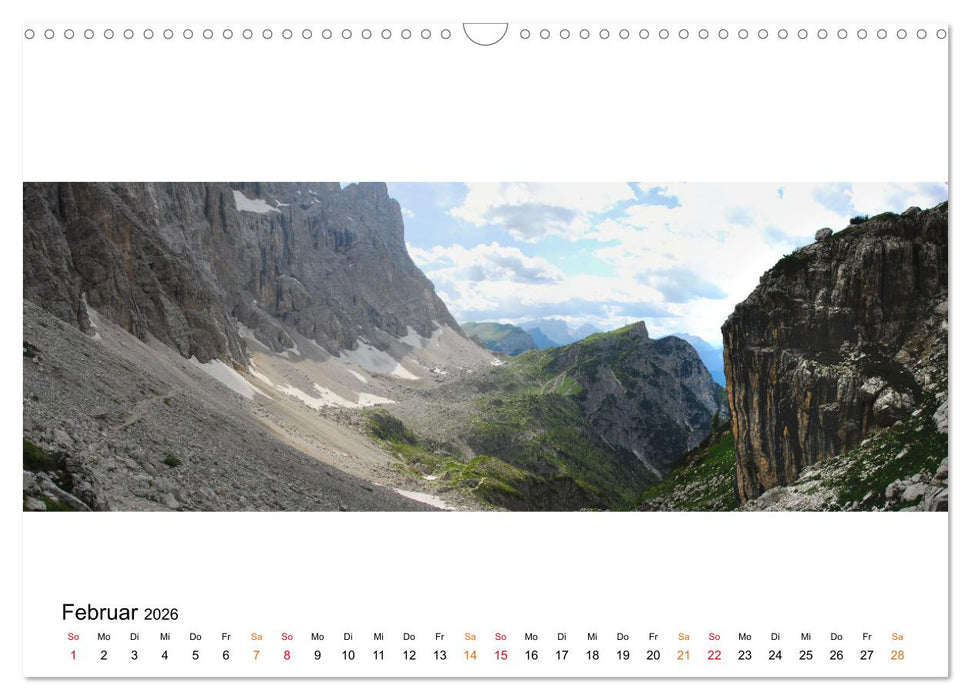 Der Dolomiten Höhenweg EINS in Panoramabildern (CALVENDO Wandkalender 2026)