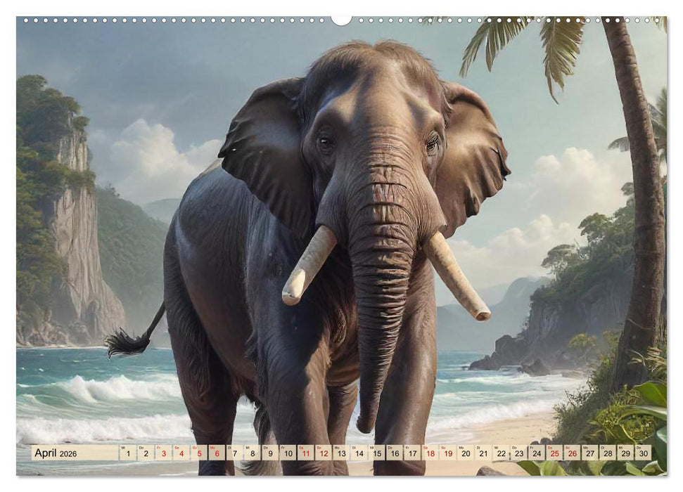 Riesen der Eiszeit – Ein Jahr voller Mammut Momente (CALVENDO Wandkalender 2026)