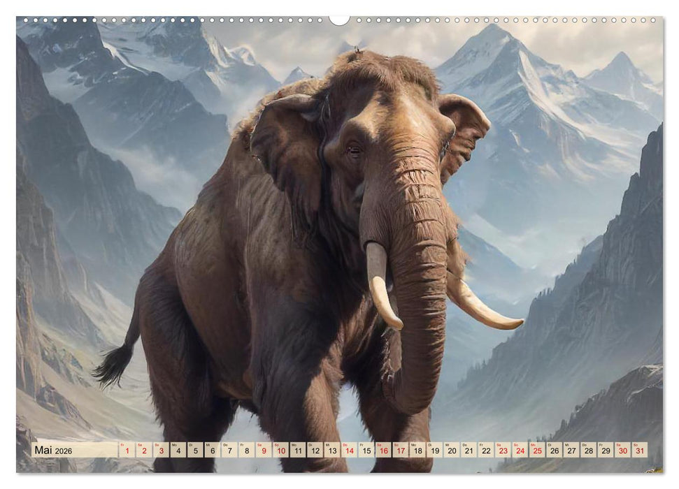 Riesen der Eiszeit – Ein Jahr voller Mammut Momente (CALVENDO Wandkalender 2026)