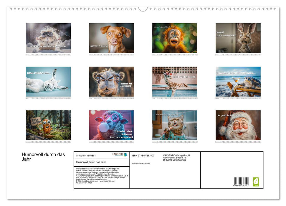 Humorvoll durch das Jahr (CALVENDO Wandkalender 2026)
