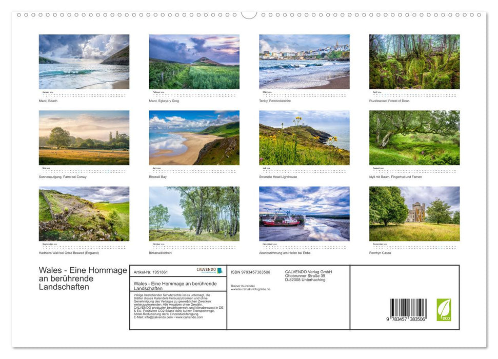 Wales - Eine Hommage an berührende Landschaften (CALVENDO Premium Wandkalender 2026)