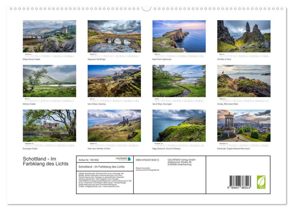 Schottland - Im Farbklang des Lichts (CALVENDO Premium Wandkalender 2026)