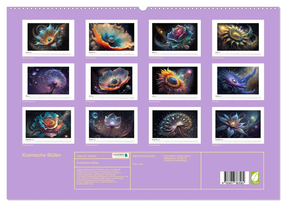 Kosmische Blüten (CALVENDO Premium Wandkalender 2026)