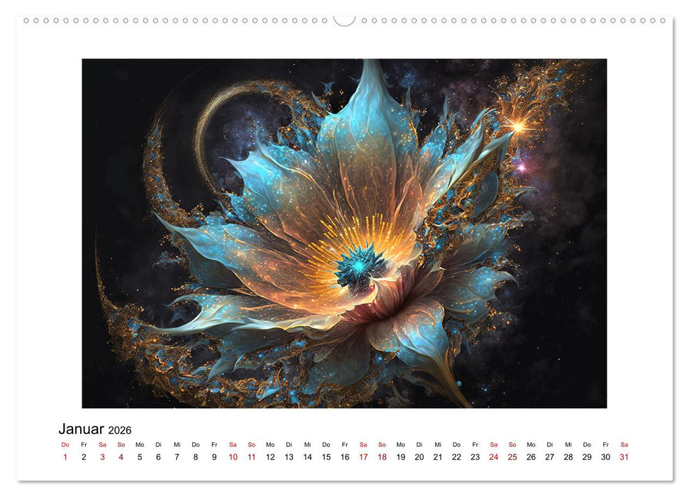 Kosmische Blüten (CALVENDO Premium Wandkalender 2026)