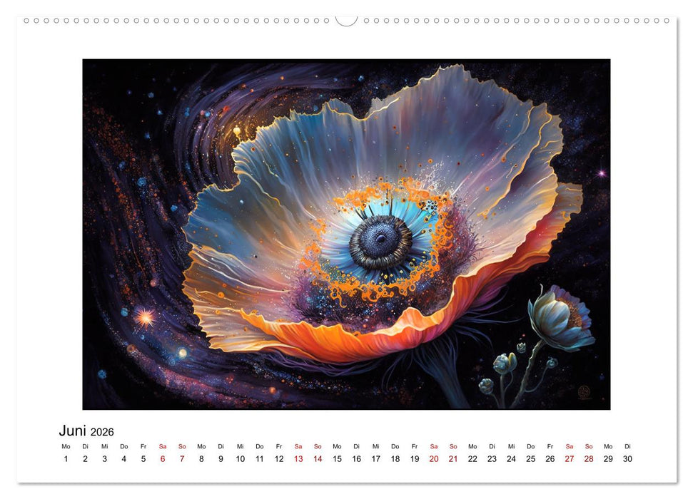 Kosmische Blüten (CALVENDO Premium Wandkalender 2026)
