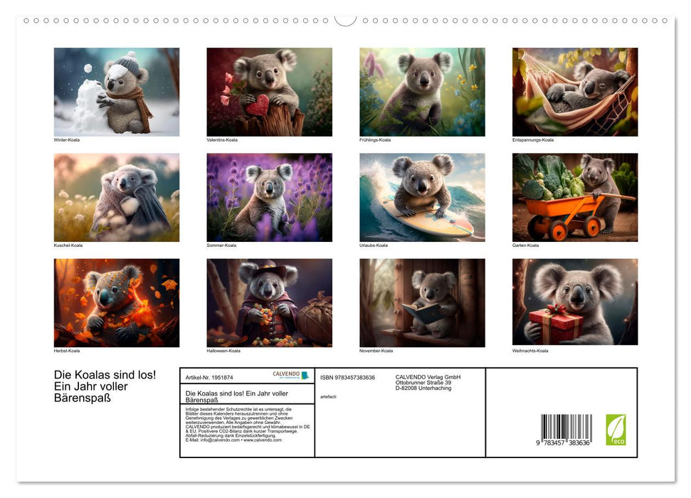 Die Koalas sind los! Ein Jahr voller Bärenspaß (CALVENDO Premium Wandkalender 2026)