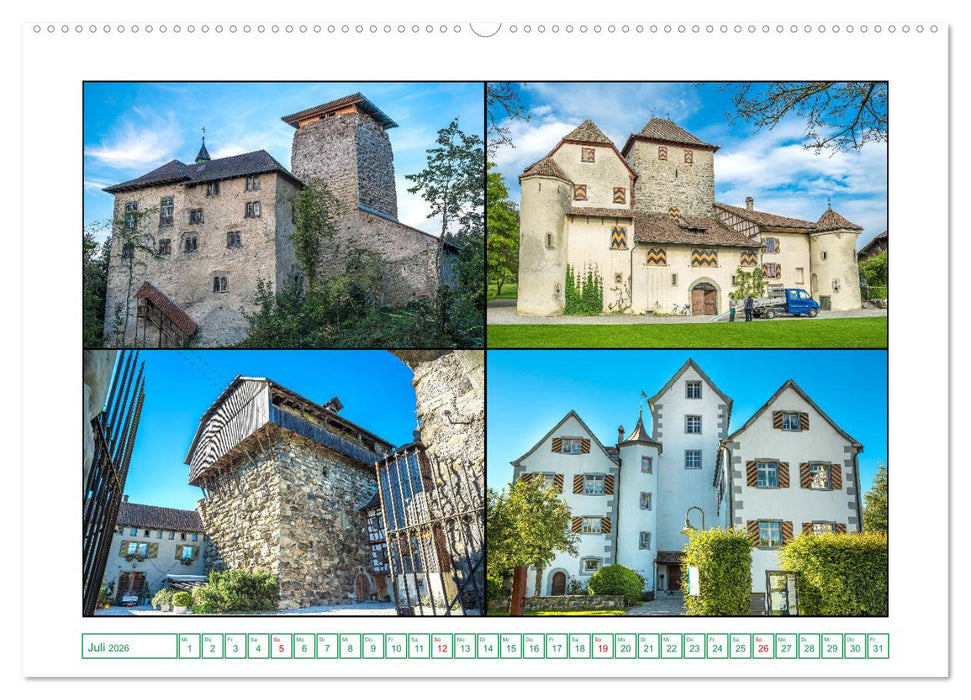 Schlösser und Burgen in der nördlichen Schweiz (CALVENDO Premium Wandkalender 2026)