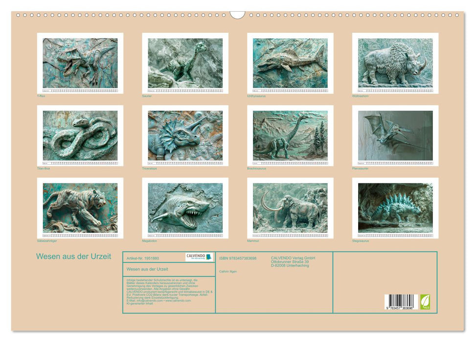 Wesen aus der Urzeit (CALVENDO Wandkalender 2026)