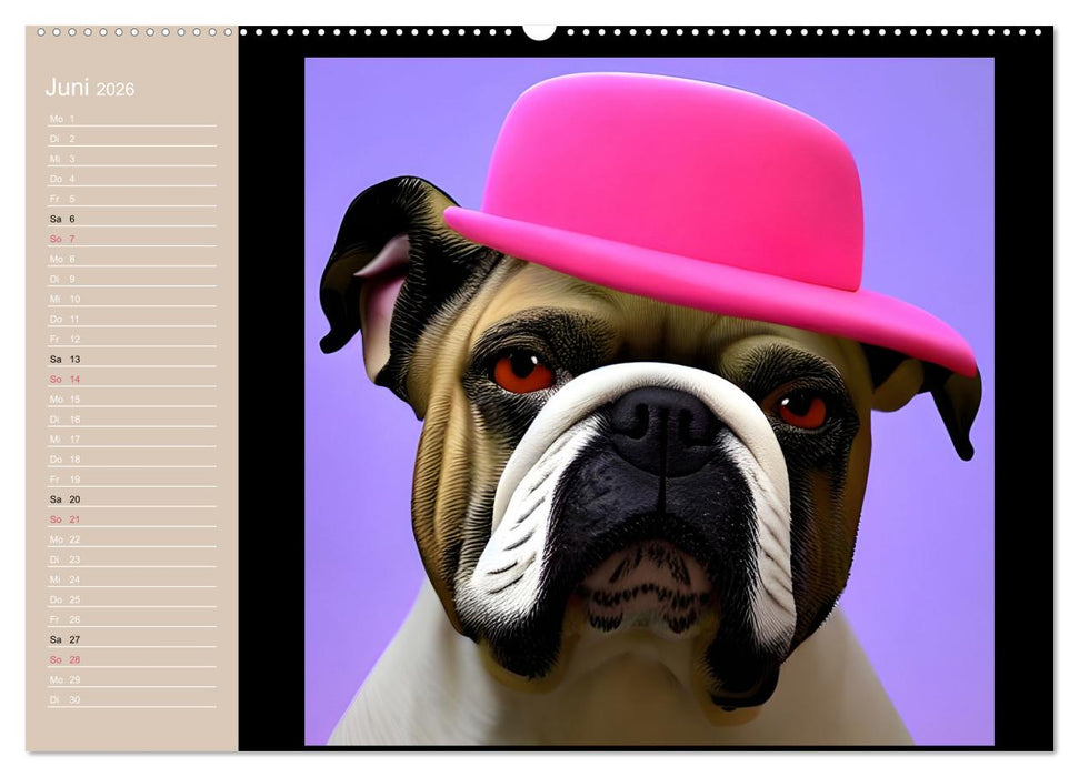 Graphic PoP Art Bulldogge (CALVENDO Premium Wandkalender 2026)