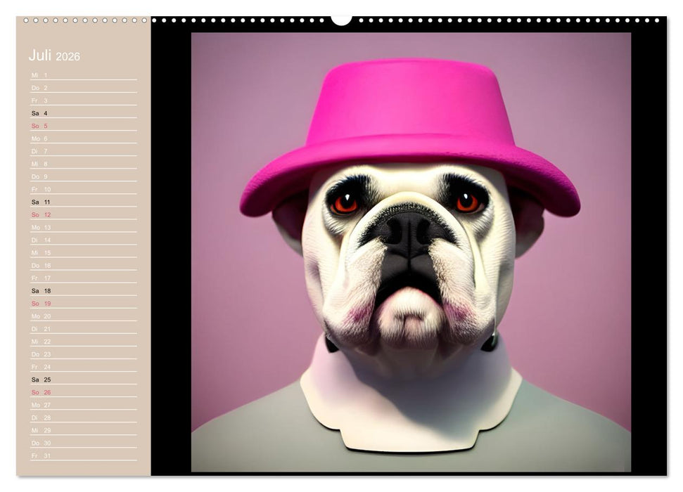 Graphic PoP Art Bulldogge (CALVENDO Premium Wandkalender 2026)