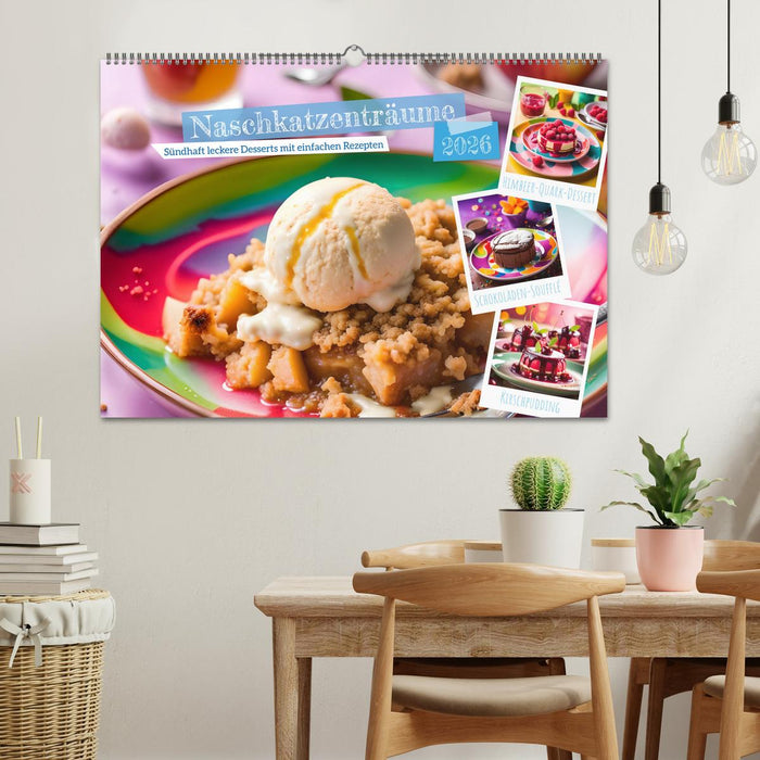 Naschkatzenträume - Sündhaft leckere Desserts mit einfachen Rezepten (CALVENDO Wandkalender 2026)