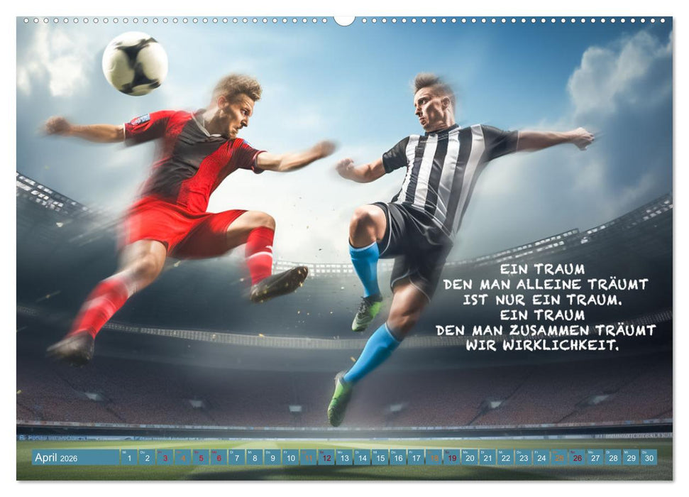 Fußball und tolle Sprüche (CALVENDO Premium Wandkalender 2026)